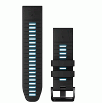  QuickFit® 26 Watch Bands - Black/Cirrus Blue Silicone - 010-13281-05 - Garmin